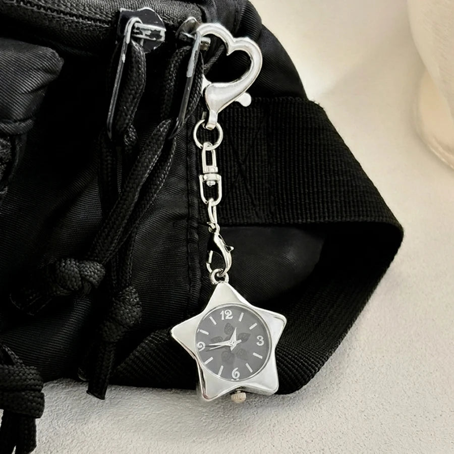 Wrist Watch for Ladies - Star Dial Heart Hook Keychain Watch