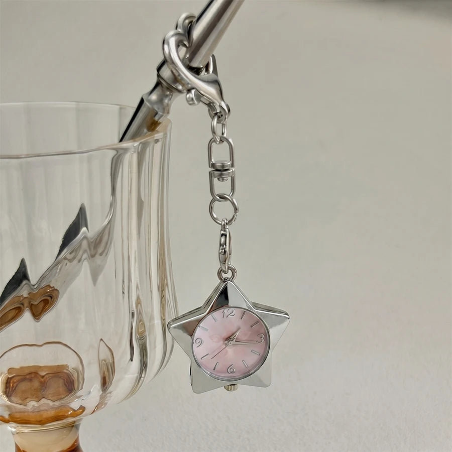 Wrist Watch for Ladies - Star Dial Heart Hook Keychain Watch