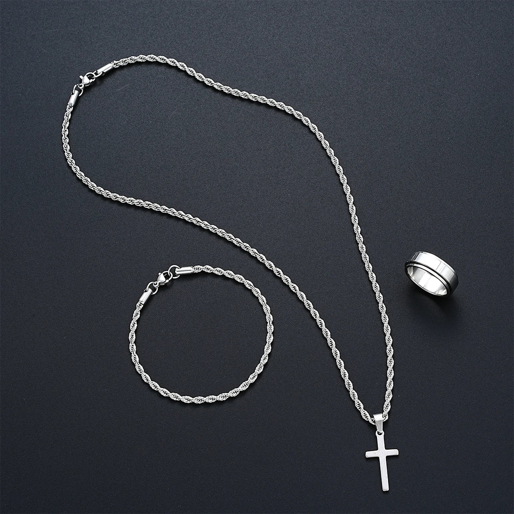 Men's Stainless-Steel Jewelry Set