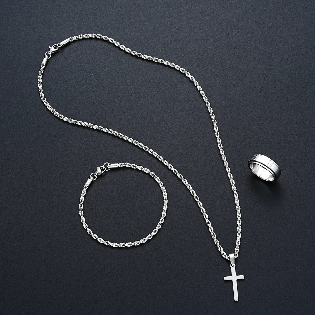 Men's Stainless-Steel Jewelry Set