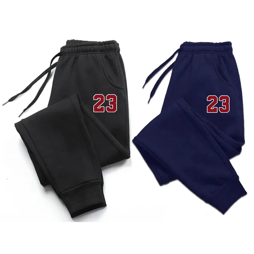 Men's Pants  Print Fleece Sweatpants Warm Jogging Pants Male Outdoor Trousers Straight Fashion Workout Sports Casual Long Pant