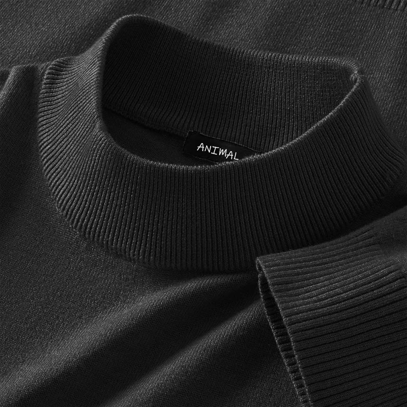 Animal Game Mens Mock Neck Casual Woolen Sweater Half Turtleneck Pullovers Sweaters  Knitwear Men's Cold Blouse Outdoor Coats