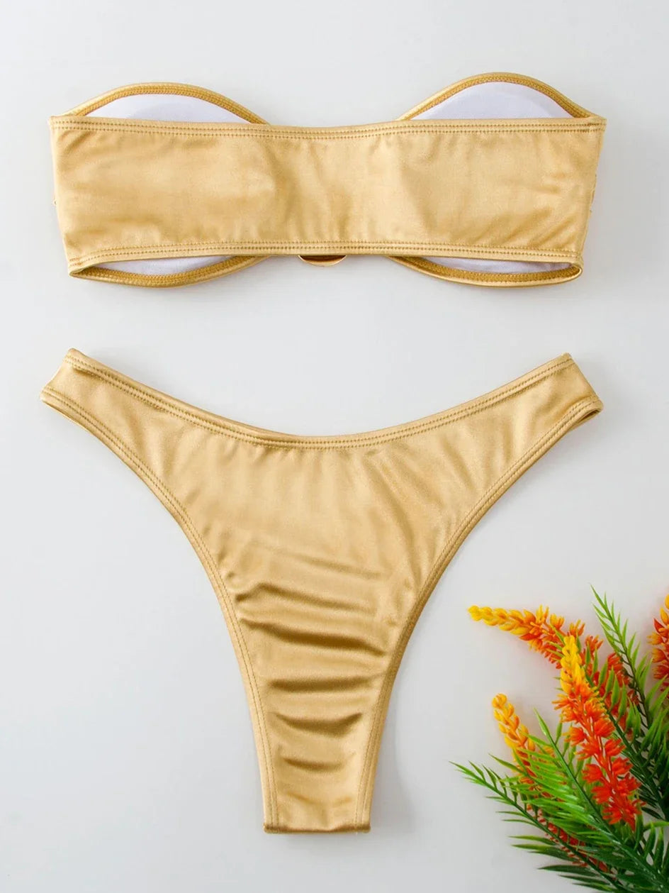 Mara Bandeau & Thong Bikini Set