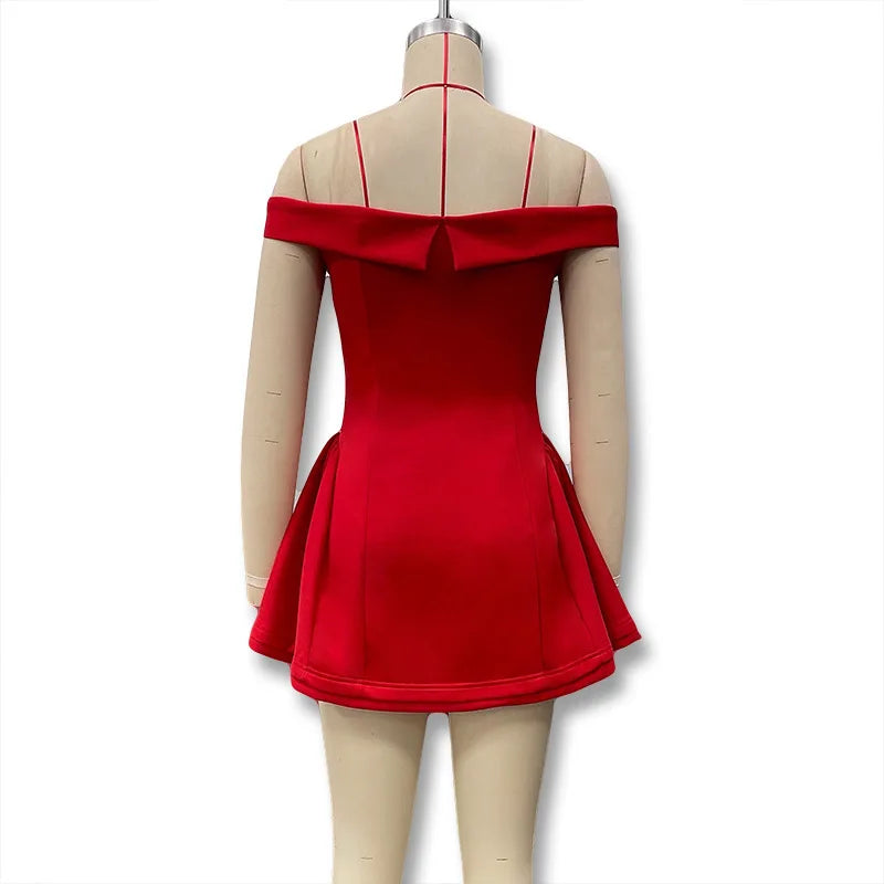 Women's Strapless Ruffle Mini Dress