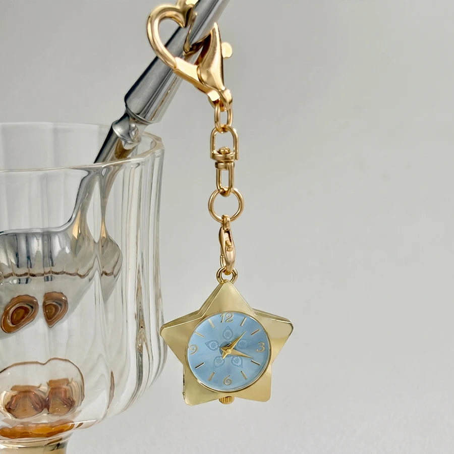 Wrist Watch for Ladies - Star Dial Heart Hook Keychain Watch