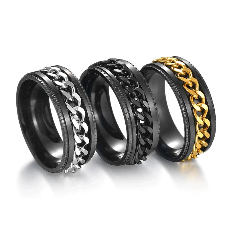 Men's Stainless Steel Chain Ring