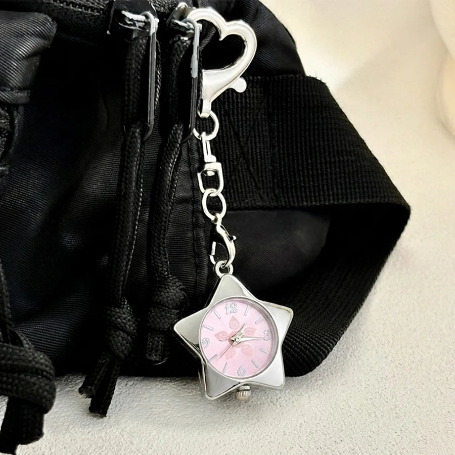 Wrist Watch for Ladies - Star Dial Heart Hook Keychain Watch
