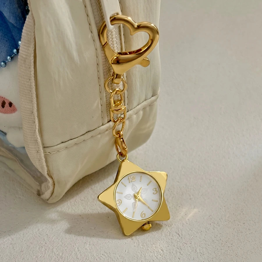 Wrist Watch for Ladies - Star Dial Heart Hook Keychain Watch