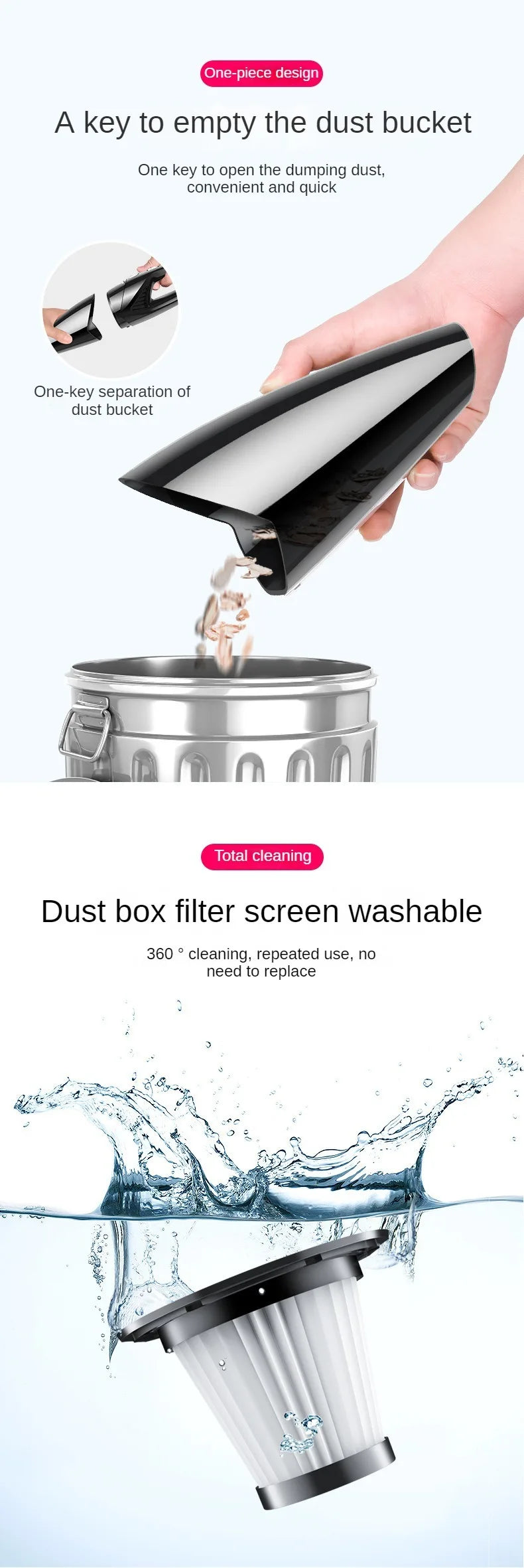 Car Vacuum Cleaner Portable Corded Vacuum Cleaner 6000PA Powerful Handheld Vaccum Cleaner High Suction for Car