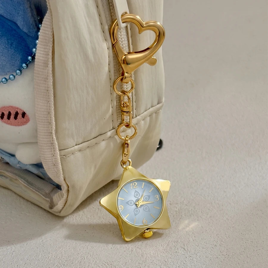 Wrist Watch for Ladies - Star Dial Heart Hook Keychain Watch