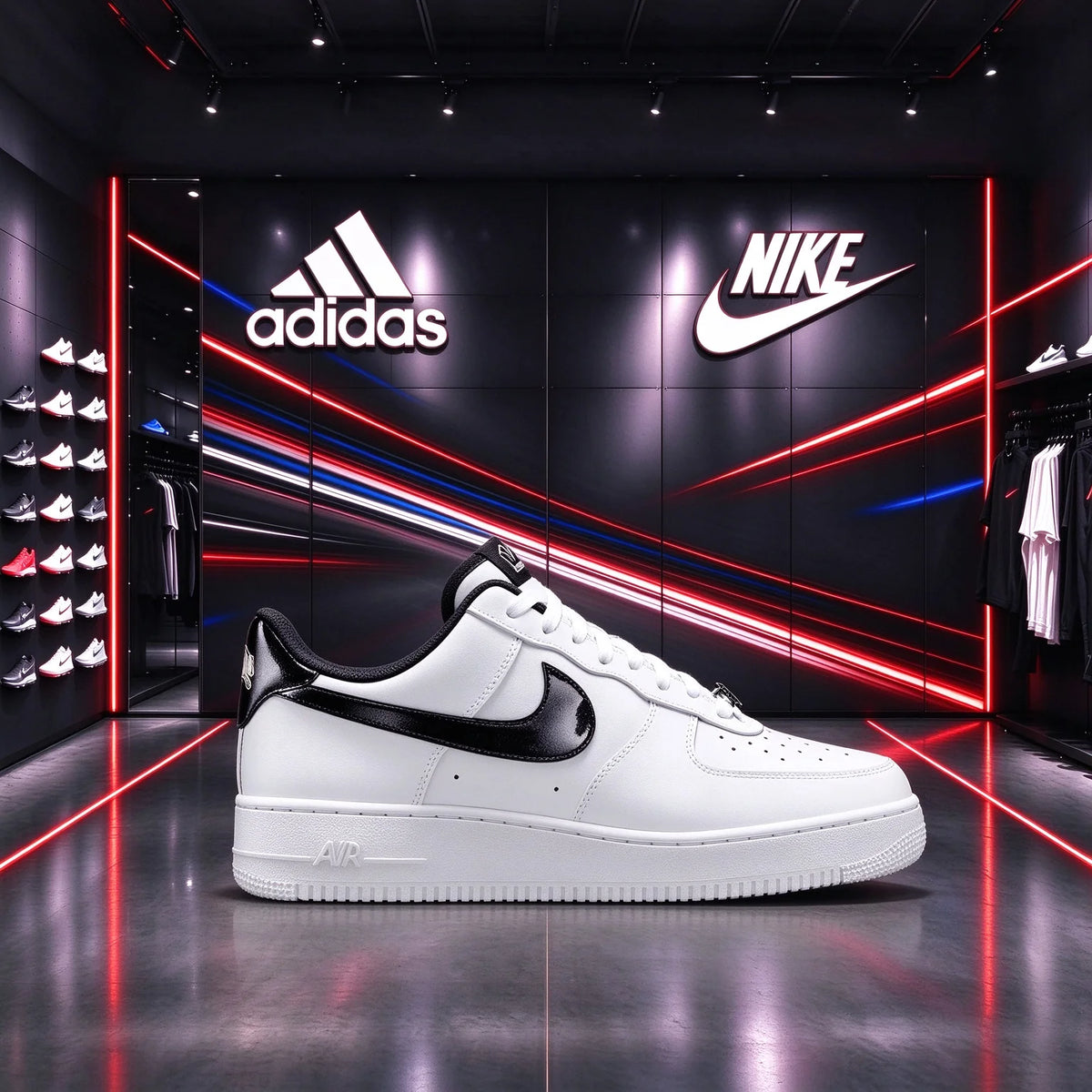 Nike classic black and white textured Air Force 1 low-top versatile casual sneakers HF2898-101