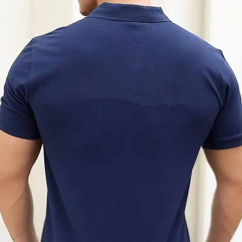 Male With Collar Tee White Tops Skinny Polo Shirts Plain Mens T-shirt Gym Muscles Smooth Men's Clothing Comfortable Casual Xl