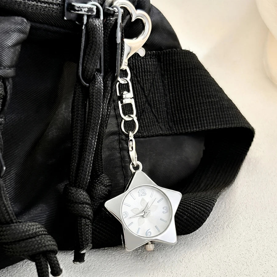 Wrist Watch for Ladies - Star Dial Heart Hook Keychain Watch