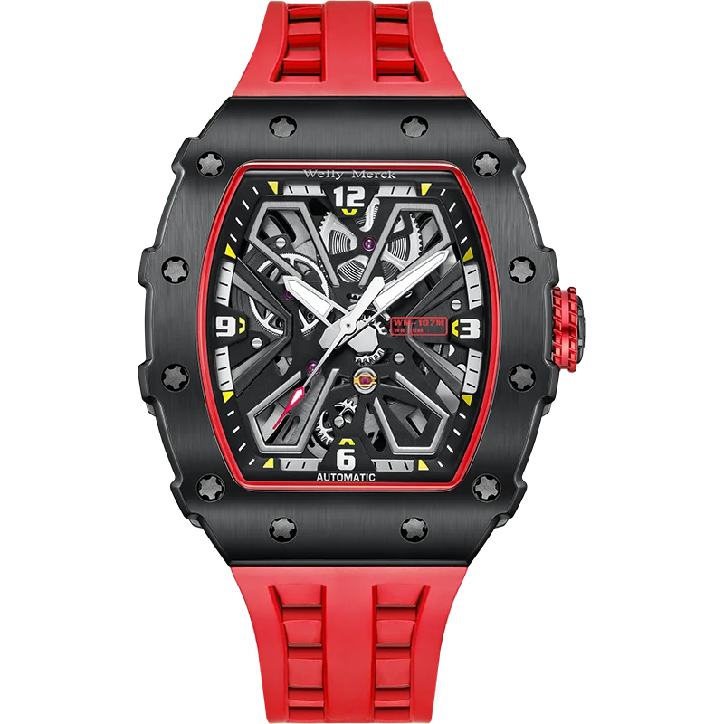 WM Watch 6T28 Automatic Mechanical Watch, Men’s, Sapphire Crystal, AR Coating, 50m Water Resistance, Welly Merck Watches 107M-WM