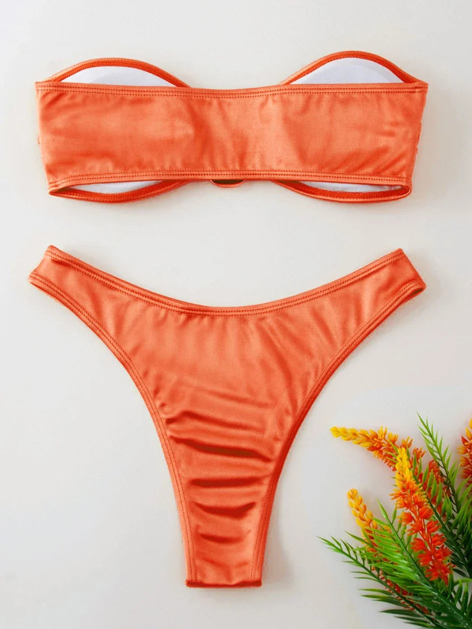 Mara Bandeau & Thong Bikini Set