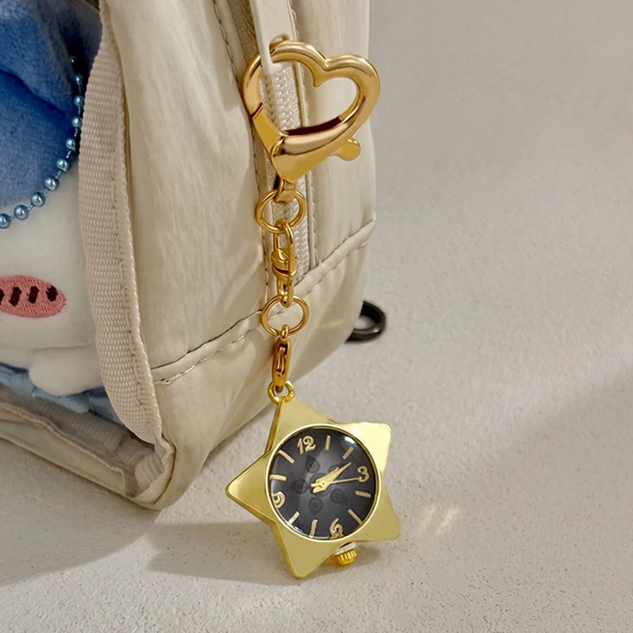 Wrist Watch for Ladies - Star Dial Heart Hook Keychain Watch