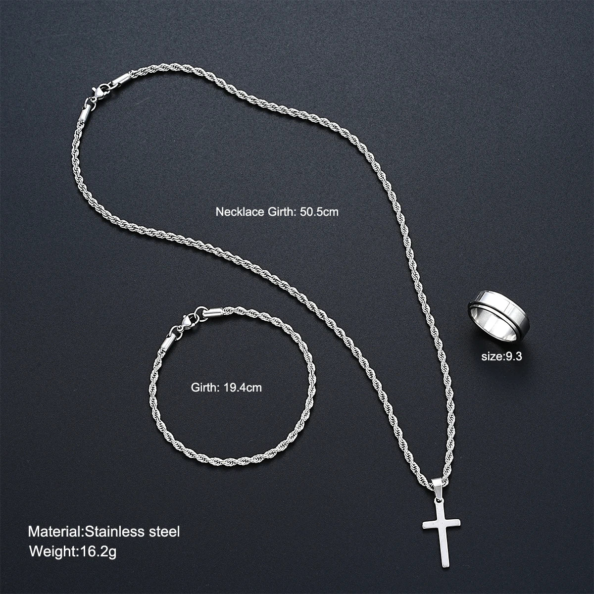 Men's Stainless-Steel Jewelry Set