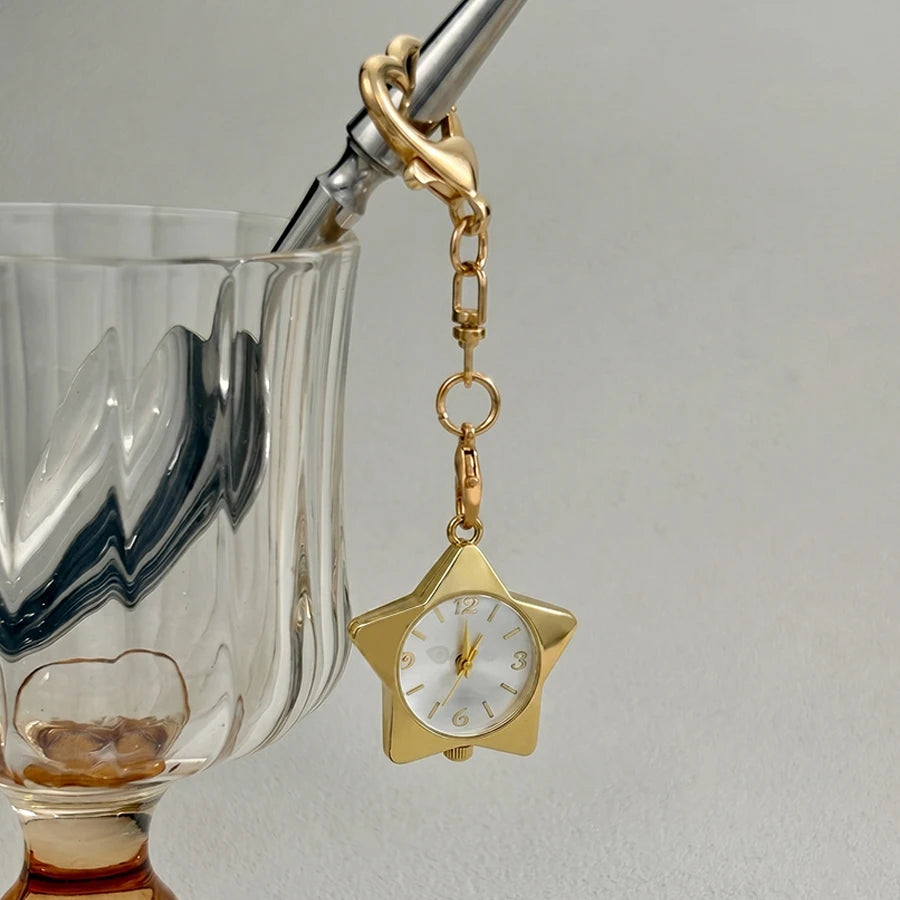Wrist Watch for Ladies - Star Dial Heart Hook Keychain Watch