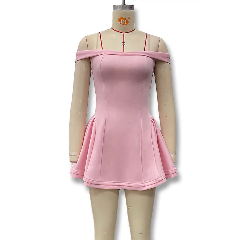 Women's Strapless Ruffle Mini Dress