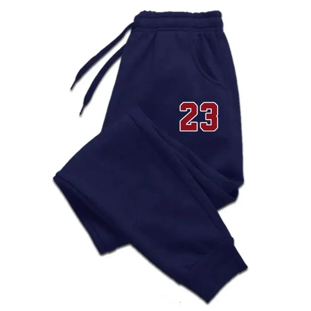 Men's Pants  Print Fleece Sweatpants Warm Jogging Pants Male Outdoor Trousers Straight Fashion Workout Sports Casual Long Pant