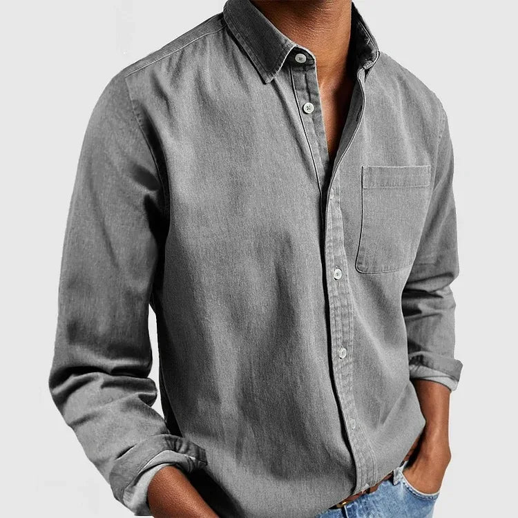 2026 Fashion Men's Clothing Breathable Cotton Long-sleeved Loose Casual Shirt Men Simple Lapel Tops Vintage All-match Man Blouse