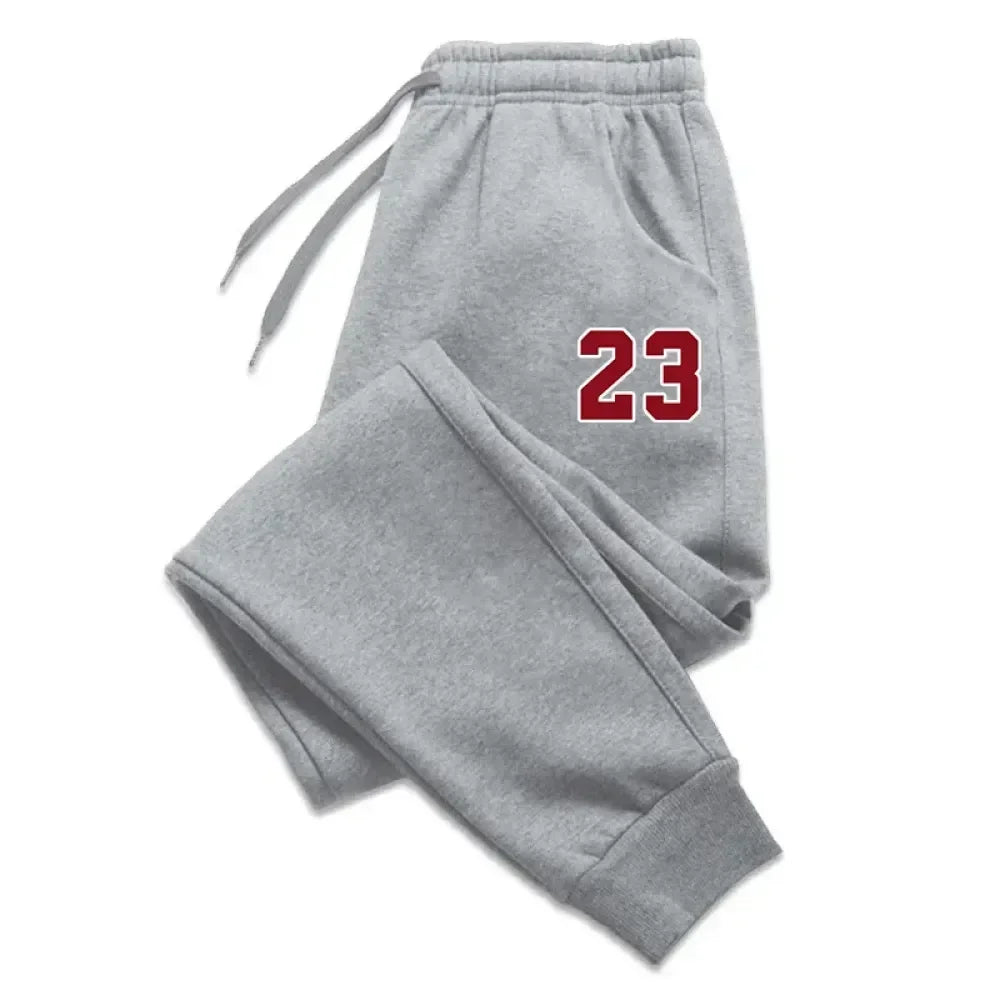 Men's Pants  Print Fleece Sweatpants Warm Jogging Pants Male Outdoor Trousers Straight Fashion Workout Sports Casual Long Pant