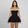 Women's Strapless Ruffle Mini Dress