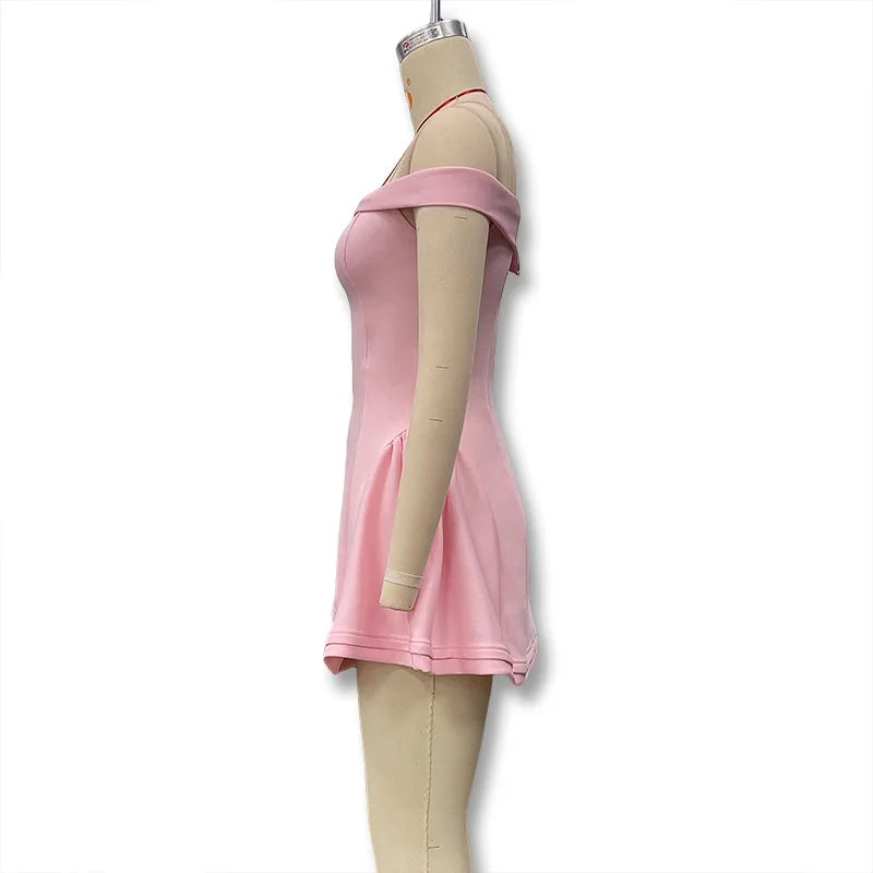 Women's Strapless Ruffle Mini Dress