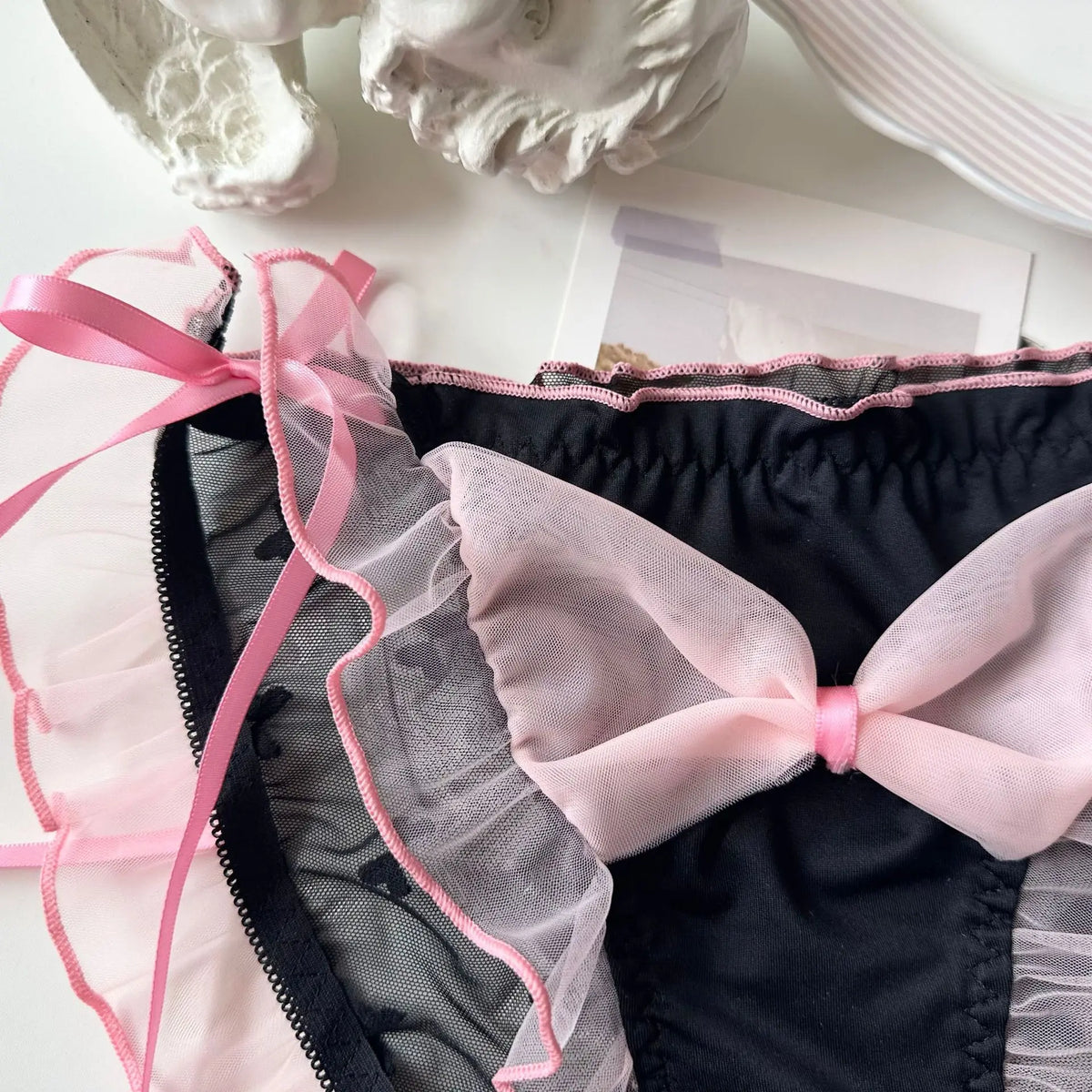 black&pink underwear women men underpants lace girls panties feminine couple briefs panty