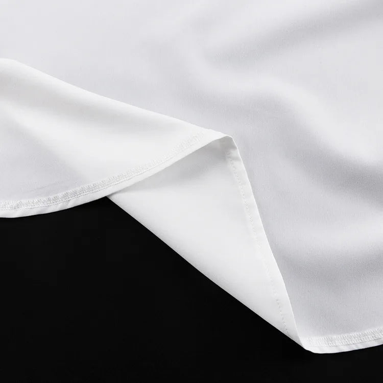 2025 New Fashion Women's Clothing Is A Complete Set of Simple and Loose White Shirts with Waist Seals