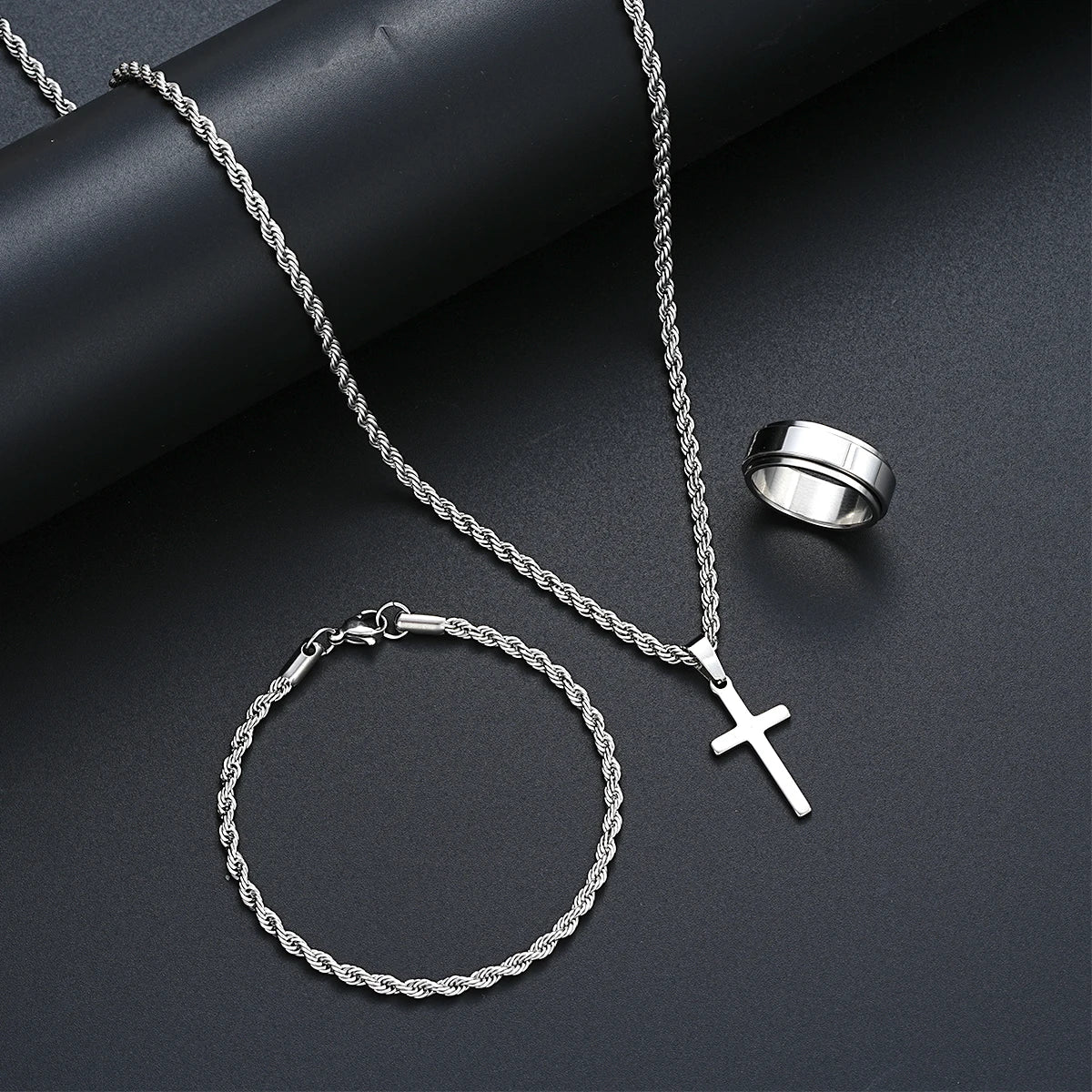 Men's Stainless-Steel Jewelry Set