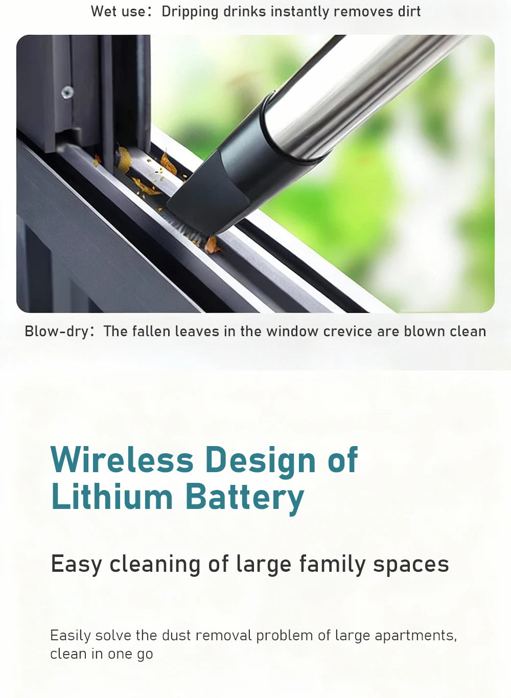 Industrial Wet Dry Vacuum Cleaner Rechargeable Cleaning Machine 15L Cordless Shop Vacuum for Job Site/Warehouse/Car Washing