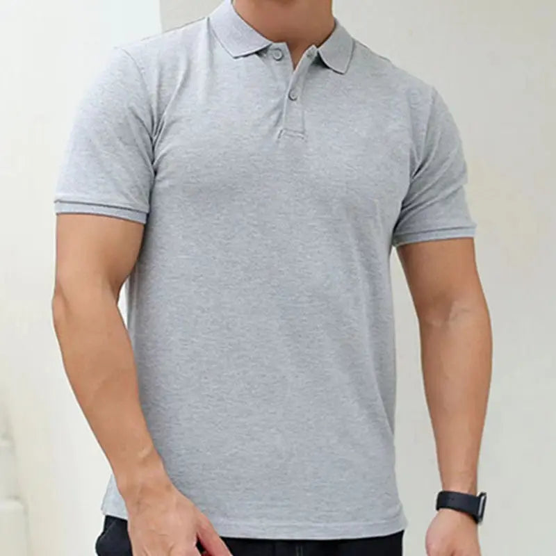 Male With Collar Tee White Tops Skinny Polo Shirts Plain Mens T-shirt Gym Muscles Smooth Men's Clothing Comfortable Casual Xl