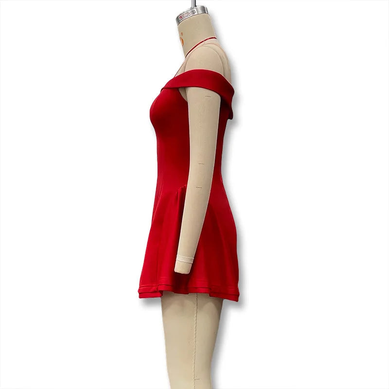 Women's Strapless Ruffle Mini Dress