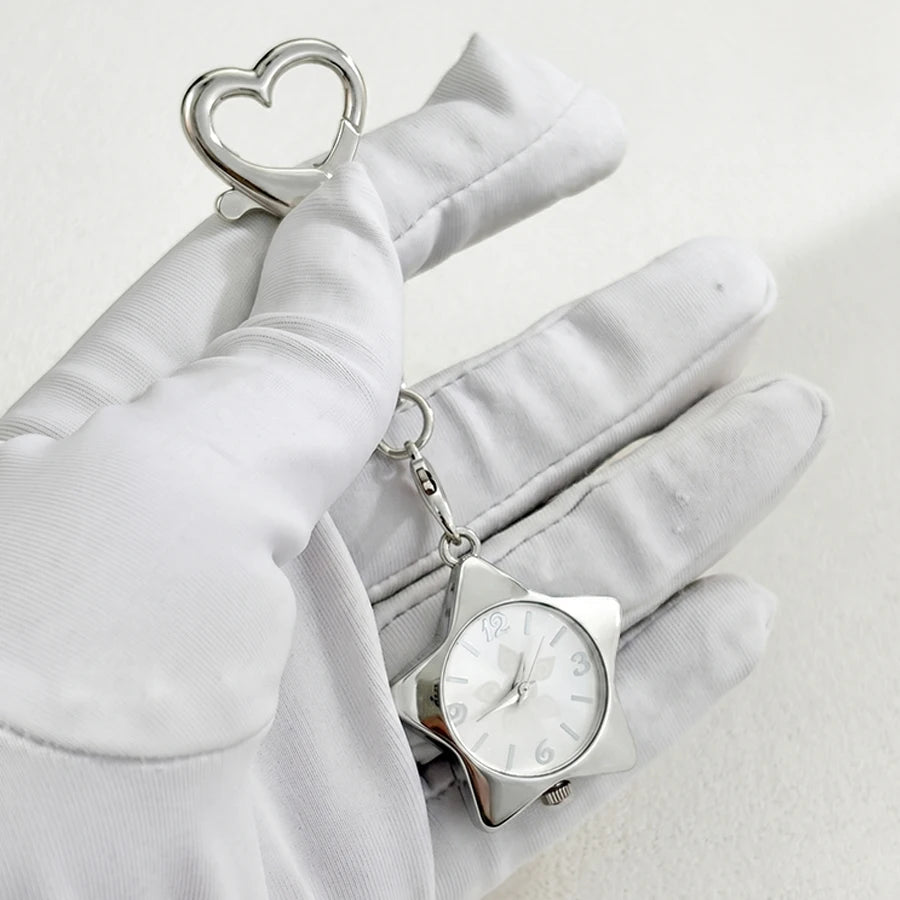 Wrist Watch for Ladies - Star Dial Heart Hook Keychain Watch