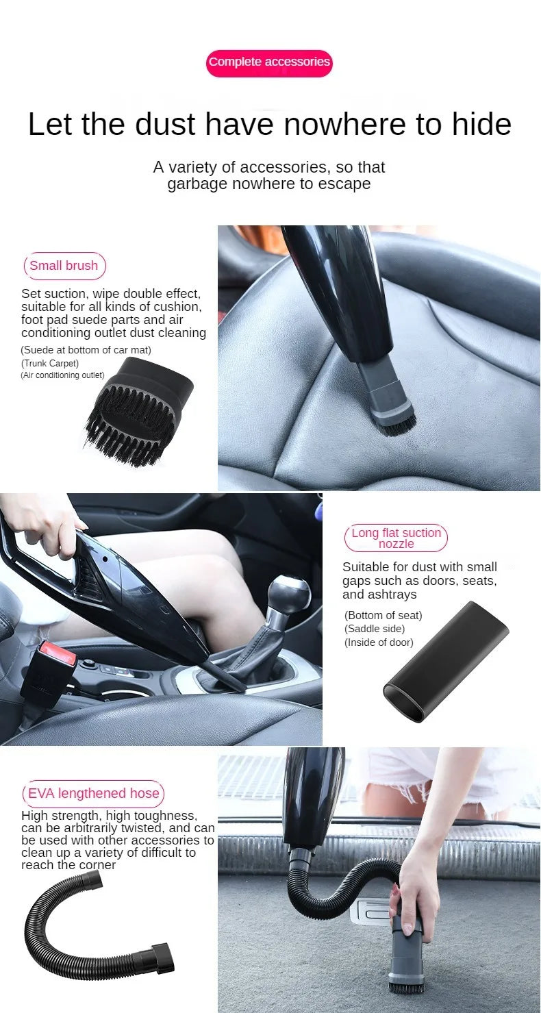 Car Vacuum Cleaner Portable Corded Vacuum Cleaner 6000PA Powerful Handheld Vaccum Cleaner High Suction for Car