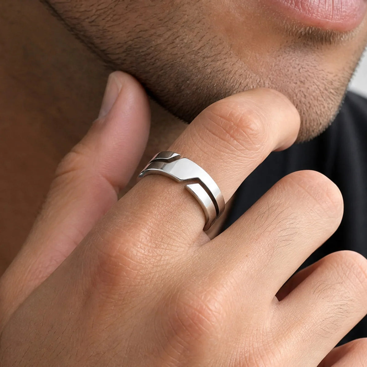 Vnox Geometric Ring