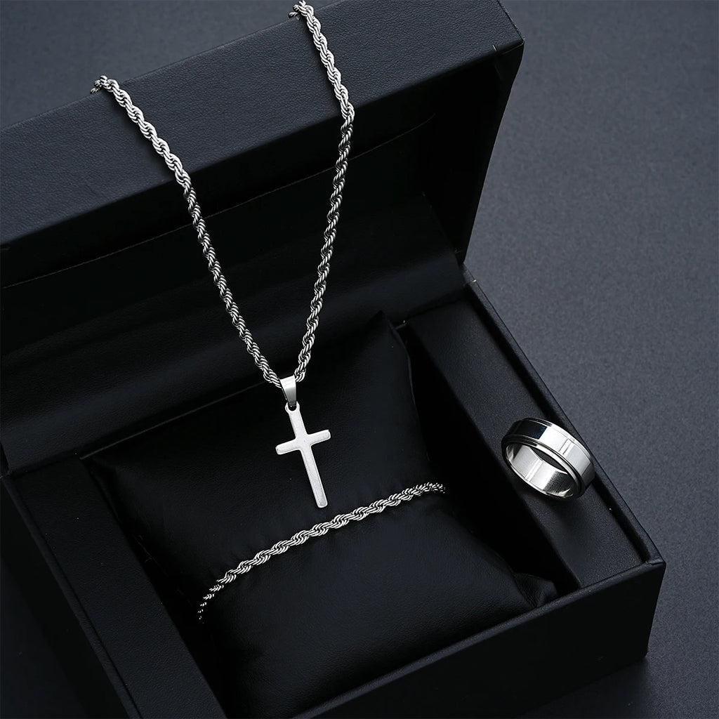 Men's Stainless-Steel Jewelry Set