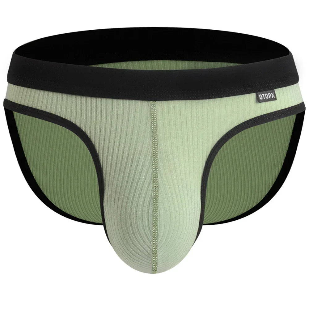 Men's Underwear Men's Modal Soft  Briefs Absorbent Elastic Male Shorts Breathable Underpants Big Scrotum Pouch U Convex Briefs