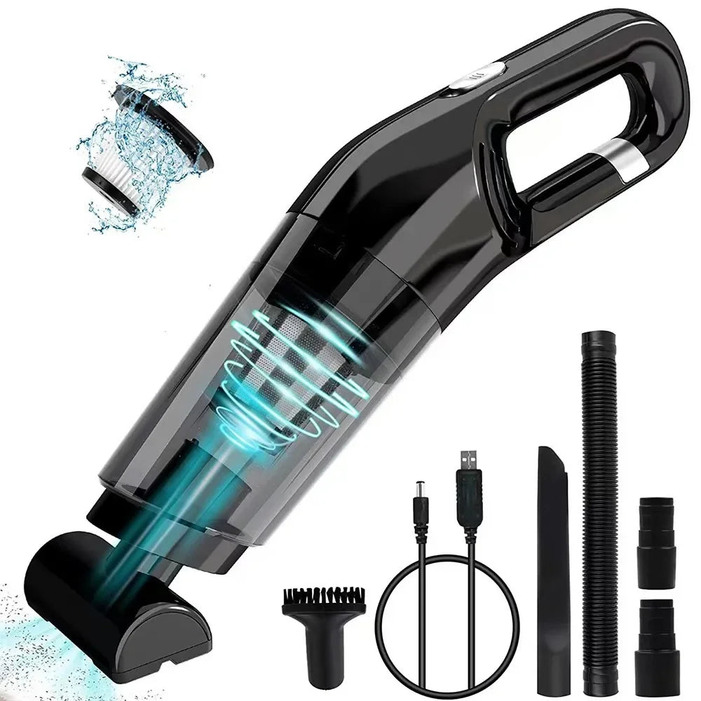 High Suction Cordless Handheld Vacuum, Compact Mini Portable Cleaner, High Power Design for Car Interior and Household Cleaning