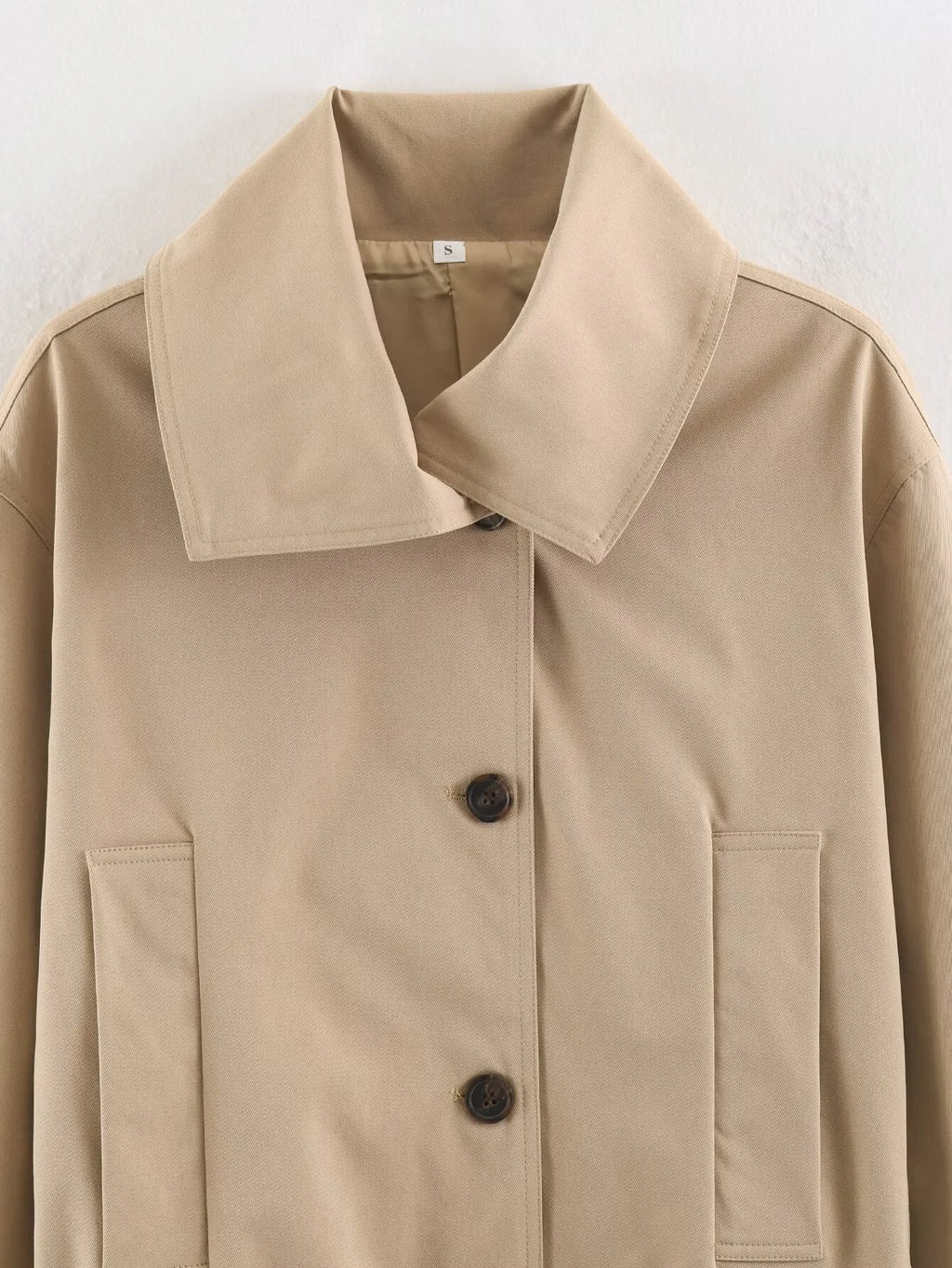 Cross-border European and American Women's Clothing  Popular Spring and Autumn Fashion Temperament Casual with Belt Trench Coat